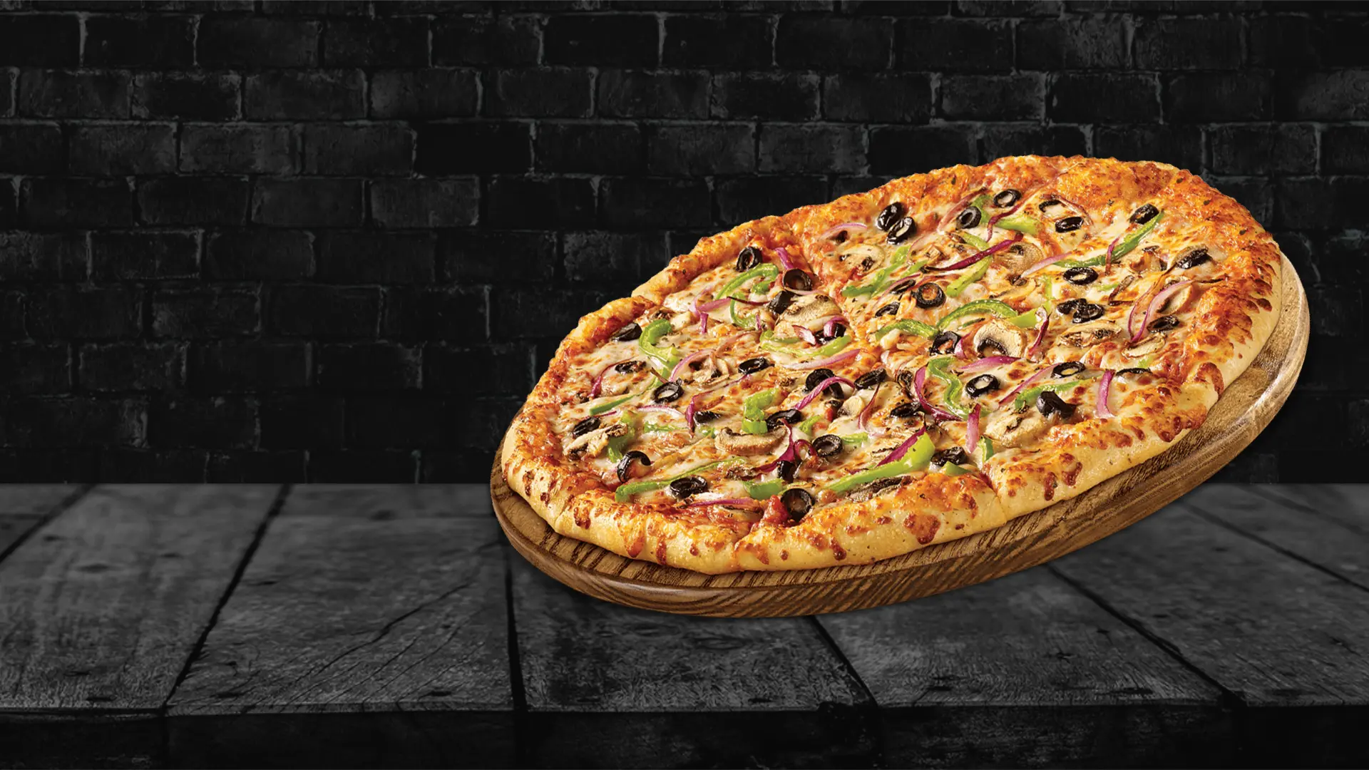 Vi har amerikansk og italiensk pizza.